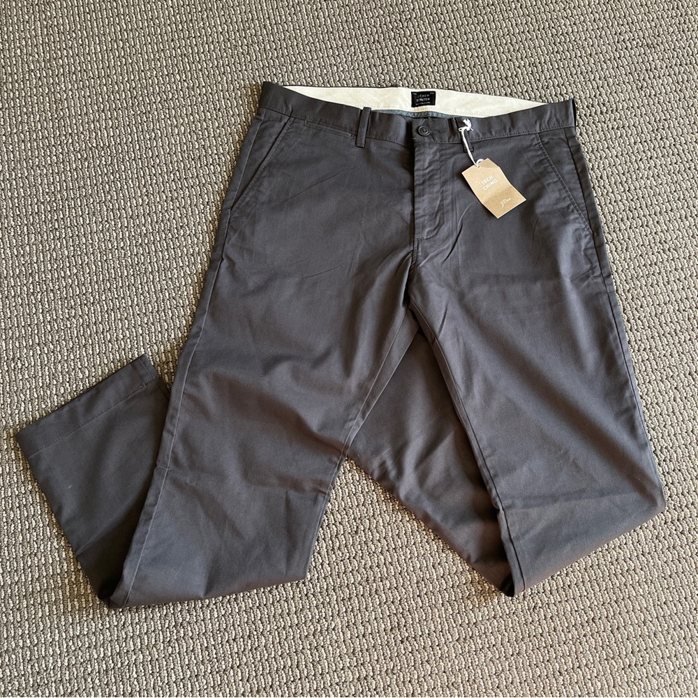 NWT J Crew 484 Slim-fit stretch tech chino pant Grey 33 x 30 Re-imagined